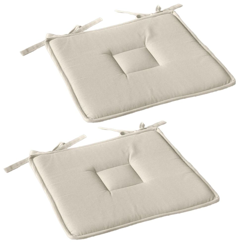 Lot de 2 galettes de chaise en coton panama