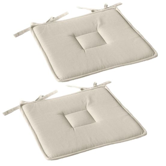 Lot de 2 galettes de chaise en coton panama
