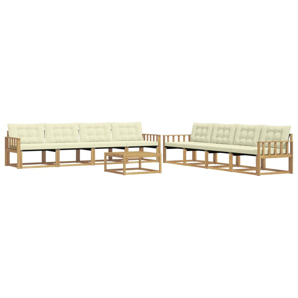 Ensemble de canapés d'extérieur 9 pc blanc et crème