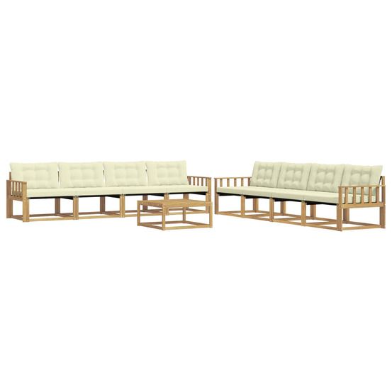 Ensemble de canapés d'extérieur 9 pc blanc et crème