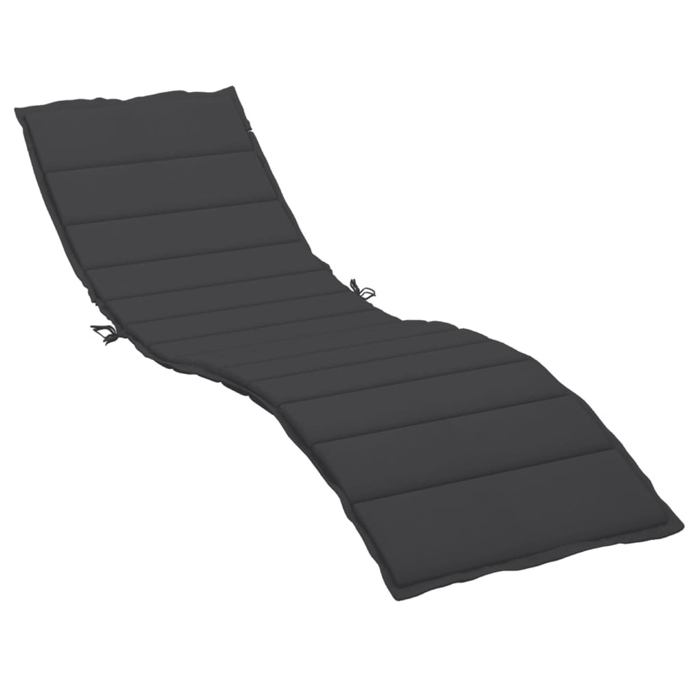 Coussin de chaise longue noir 200x60x3 cm tissu oxford