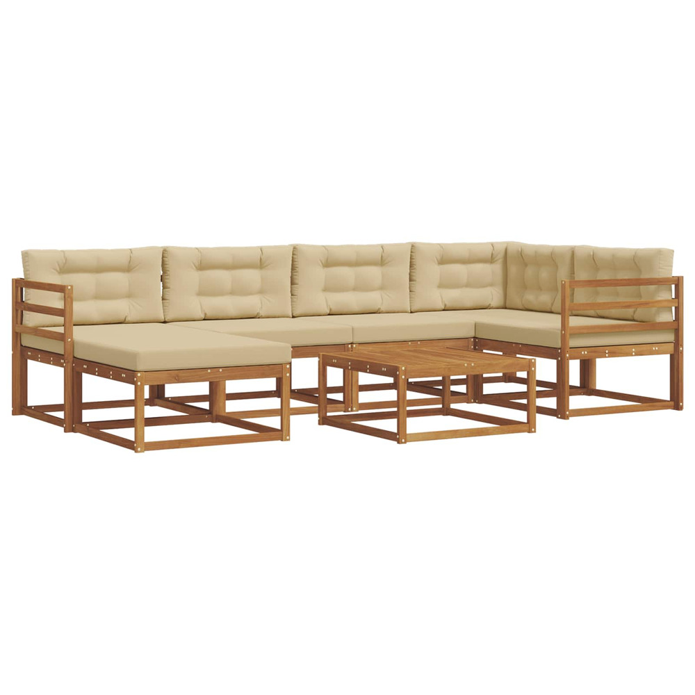 Ensemble de canapés d'extérieur 7 pcs naturel et beige