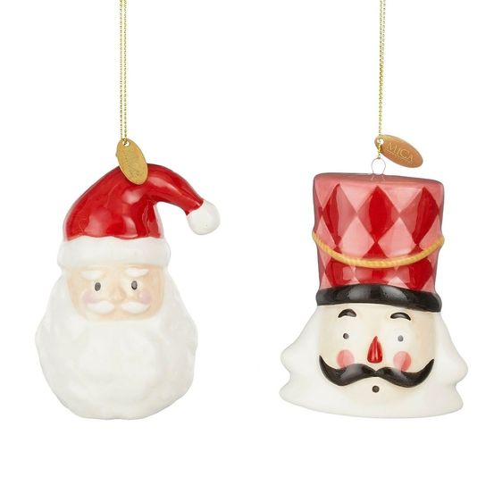 Babe de noël memike249/00225 set de 2 h9x5cm - blanc