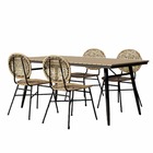 Ensemble table alba en bois d'acacia fsc et 4 chaises de jardin