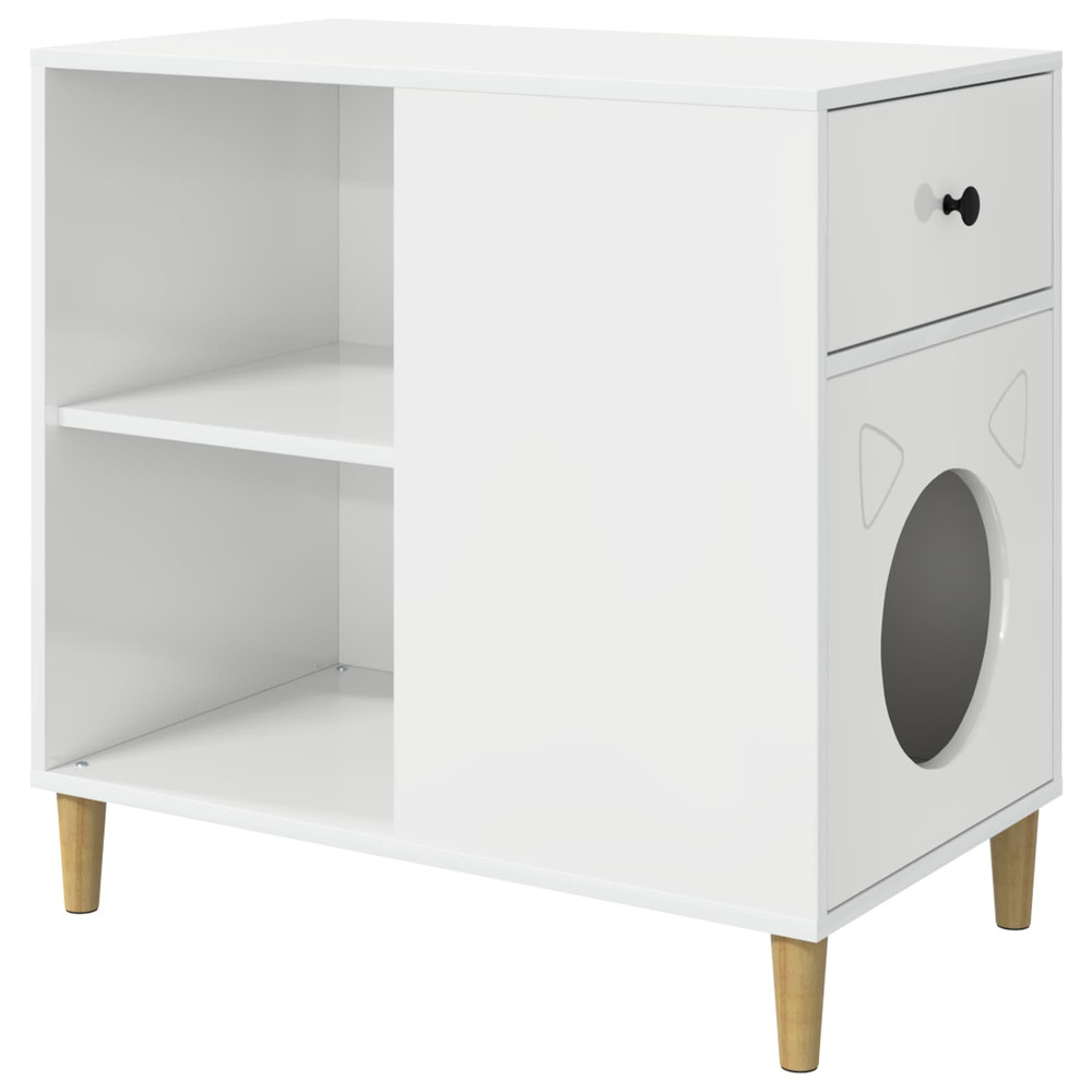 Maison pour chat blanc brillant 72 x 42.5 x 70 cm