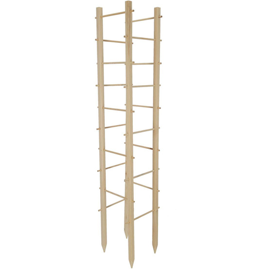 Support en bois de pin pour plantes 4 piquets tour