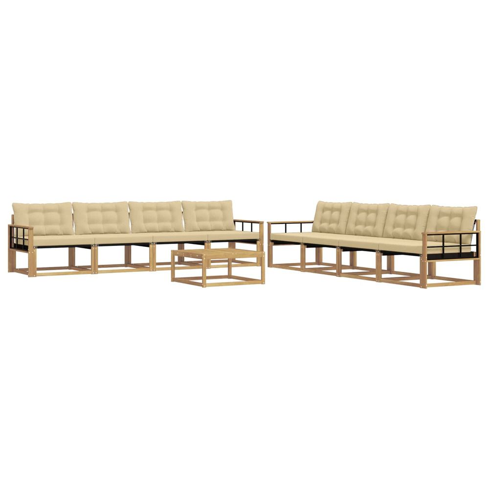 Ensemble de canapés d'extérieur 9 pc blanc et beige