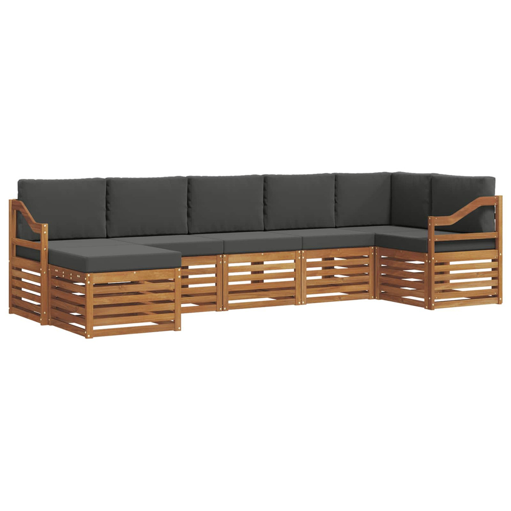 Ensembles de canapés avec coussin 7 pcs naturel et anthracite