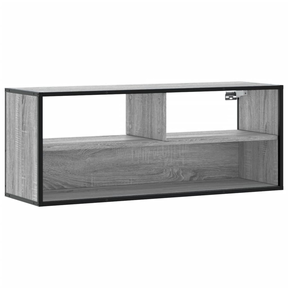 Meuble tv sonoma gris 100x31x39,5 cm bois d'ingénierie et métal