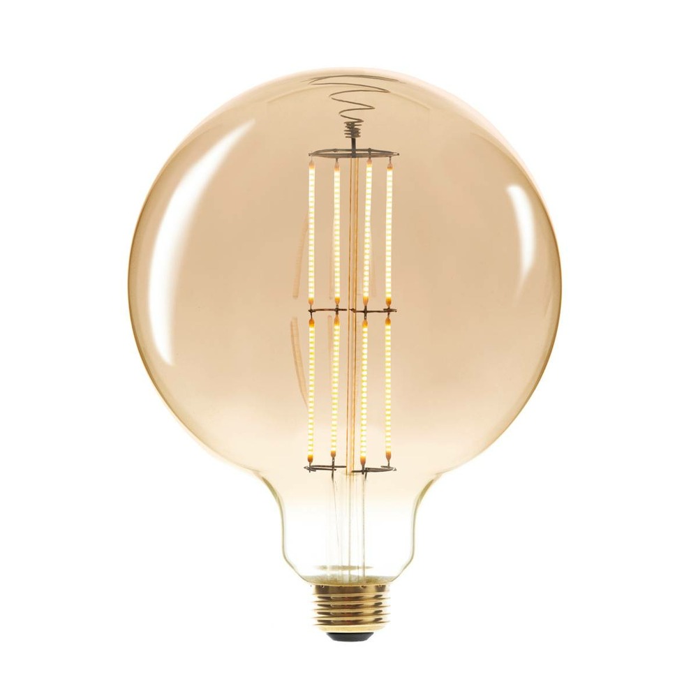 Ampoule led globe ambrée - filament droit e27 d20 cm