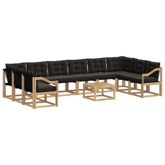 Ensemble de canapés d'extérieur 11 pc blanc et noir