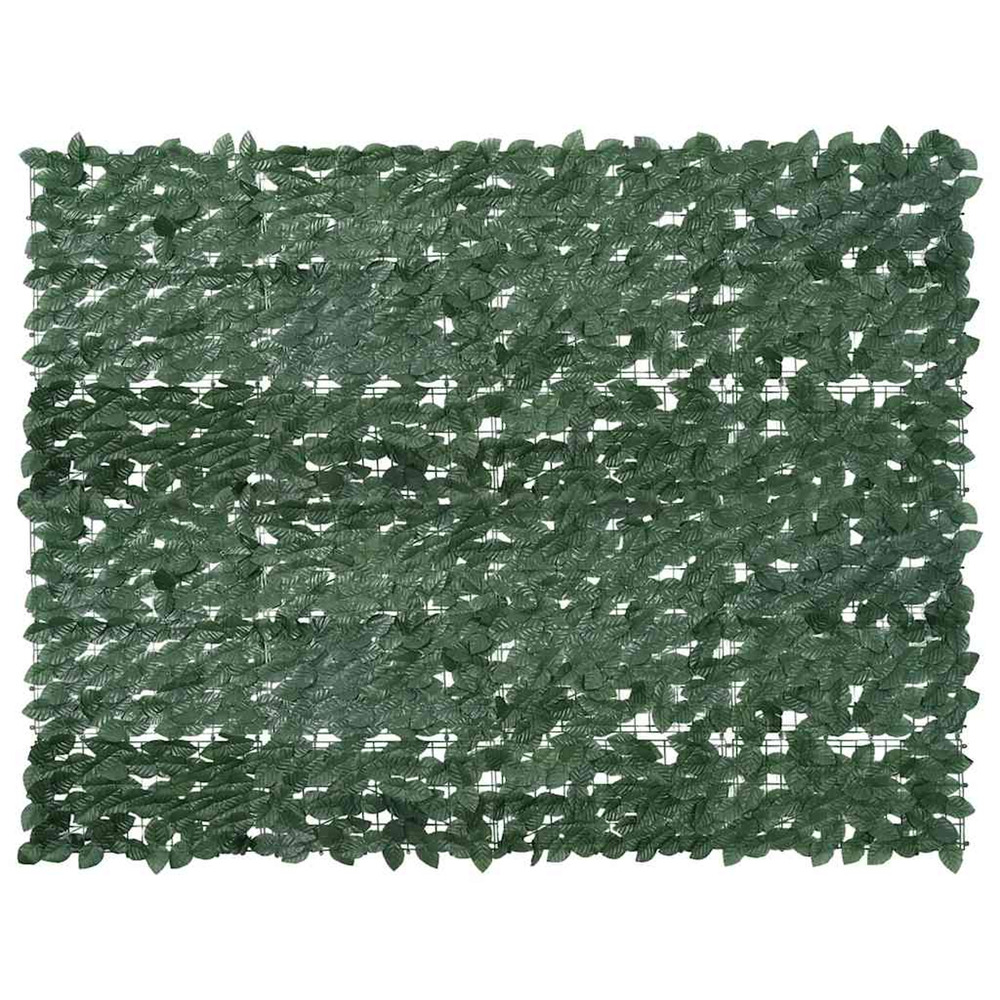 Écran de balcon avec feuilles vert foncé 200x150 cm