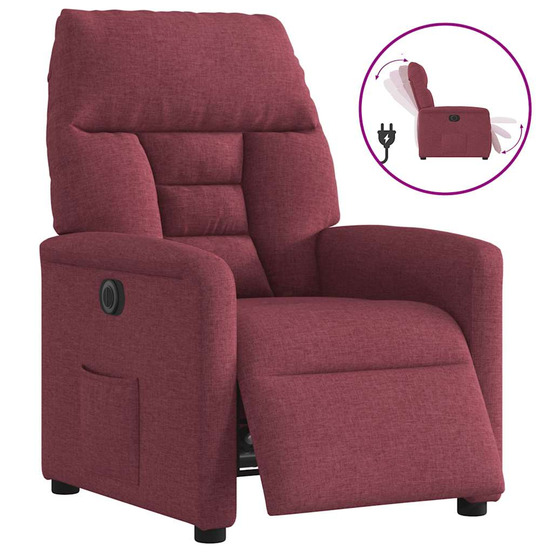 Fauteuil inclinable électrique rouge bordeaux tissu