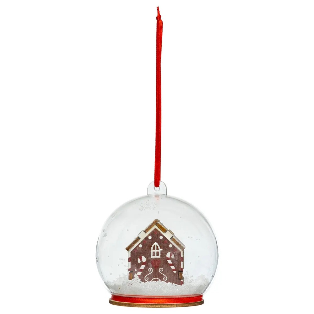 Boule de noel transparente maison biscuit