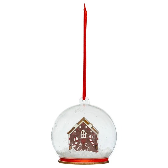 Boule de noel transparente maison biscuit