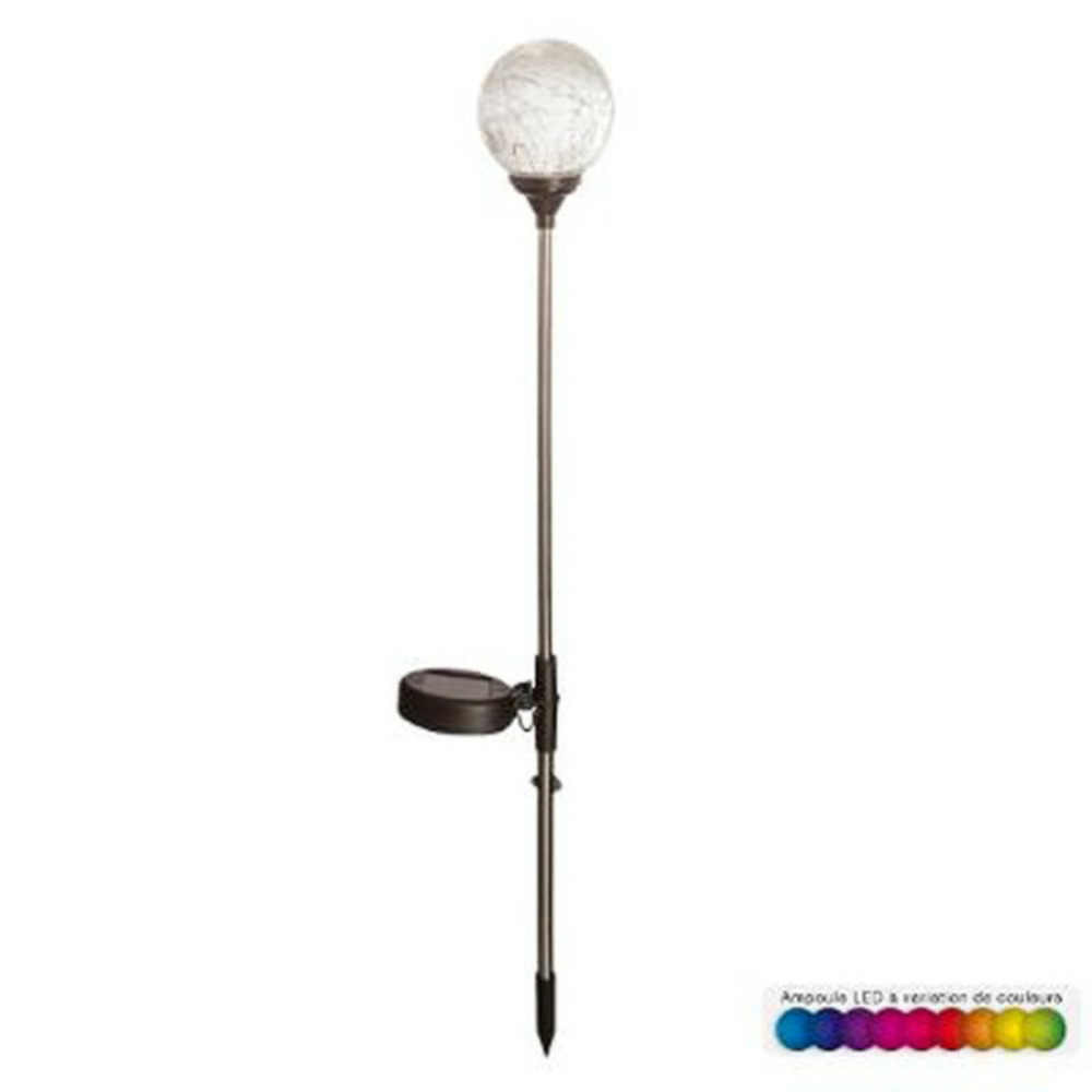 Balise solaire en verre 52cm argent