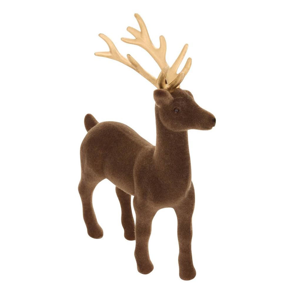 Renne en velours marron h. 22 cm