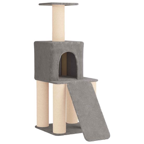 Arbre à chat avec poteaux à griffer en sisal gris clair 146 cm