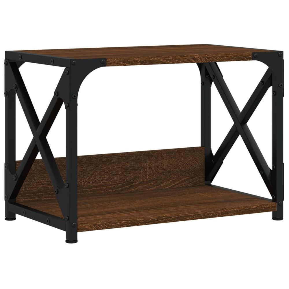 Support d'imprimante à 2 niveaux chêne marron 44x26x31,5 cm