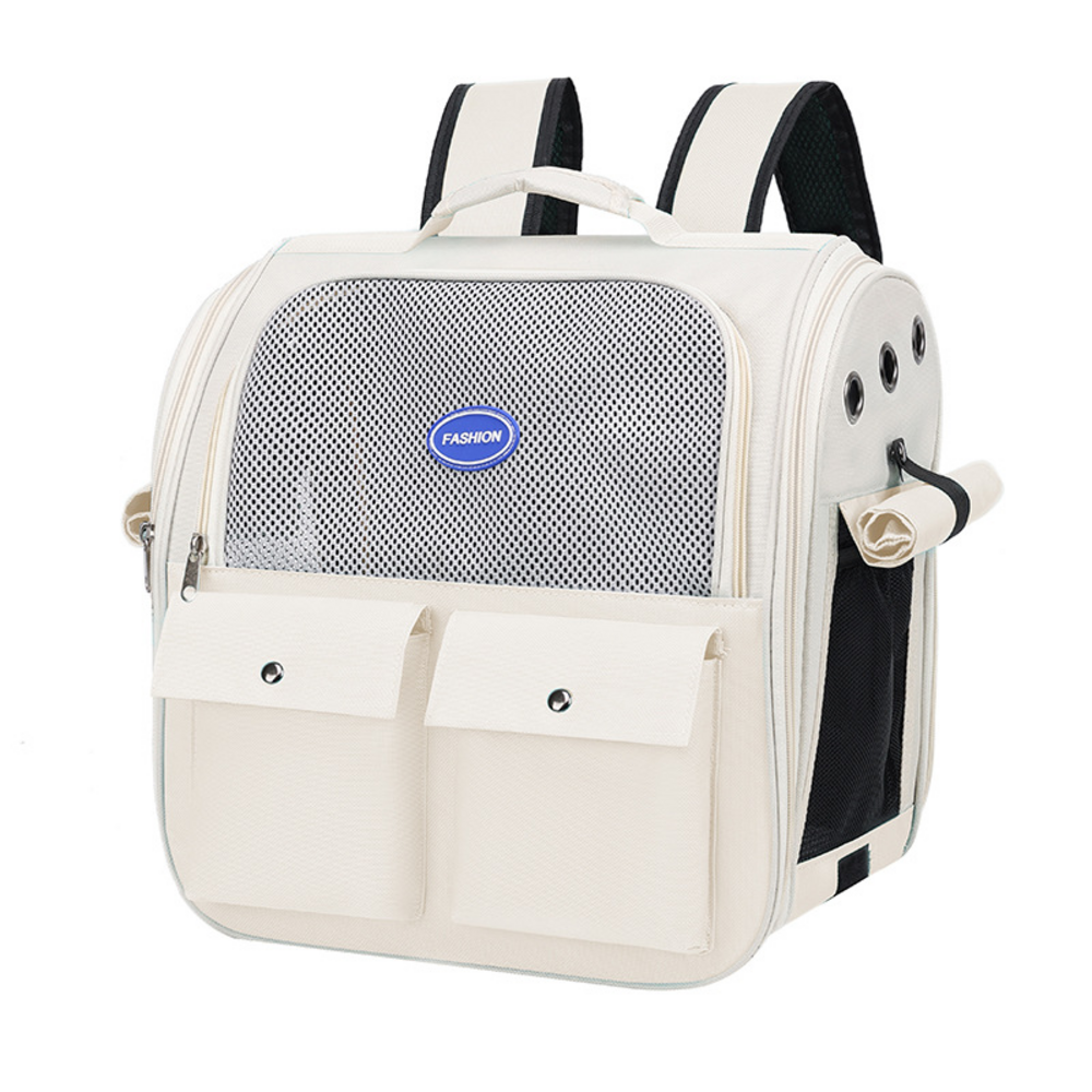Sac à dos pour chat mcboson blanc, pratique anti-griffes, bonne ventilation