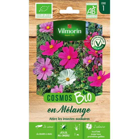 Sachet graines cosmos en mélange bio - cosmos bipinnatus