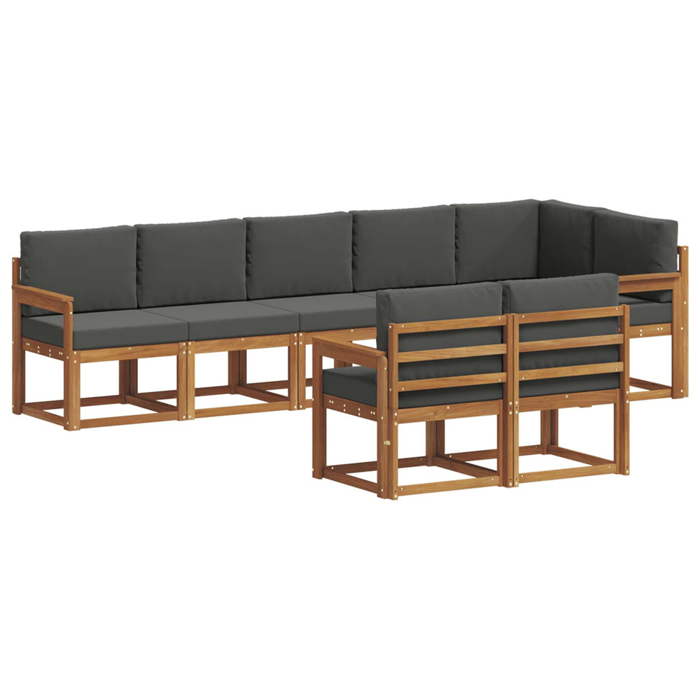 Ensemble de canapés d'extérieur 8 pcs naturel et anthracite