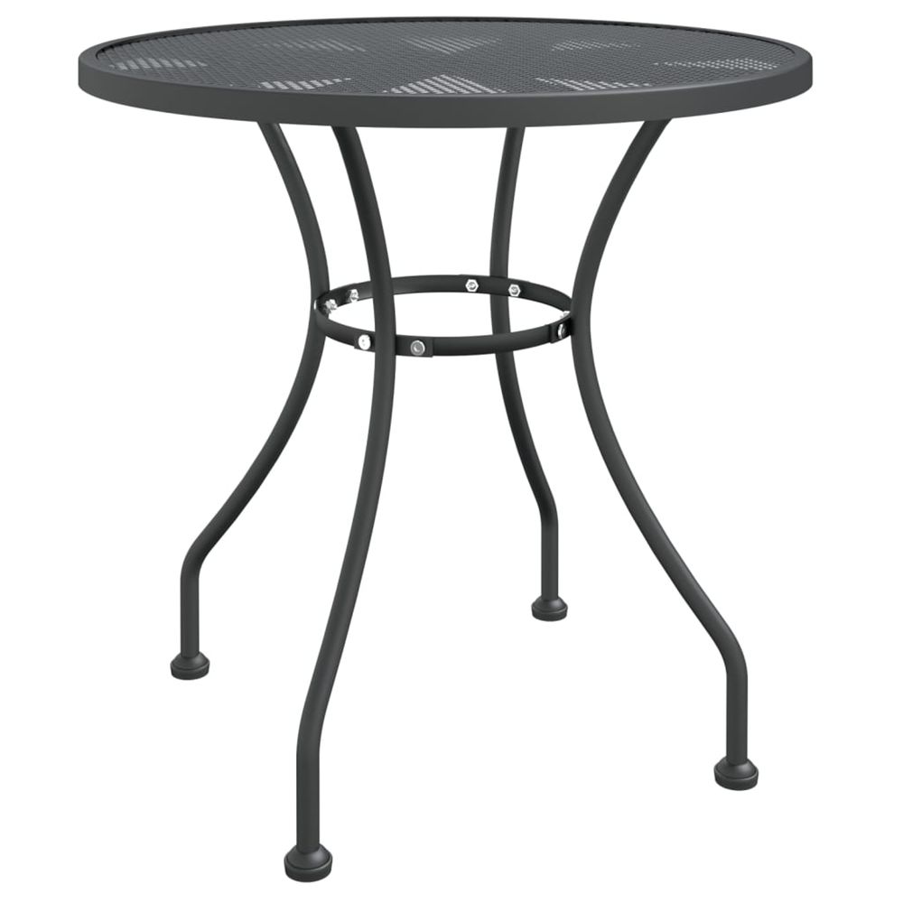 Table de jardin ø80x72 cm maille métallique anthracite