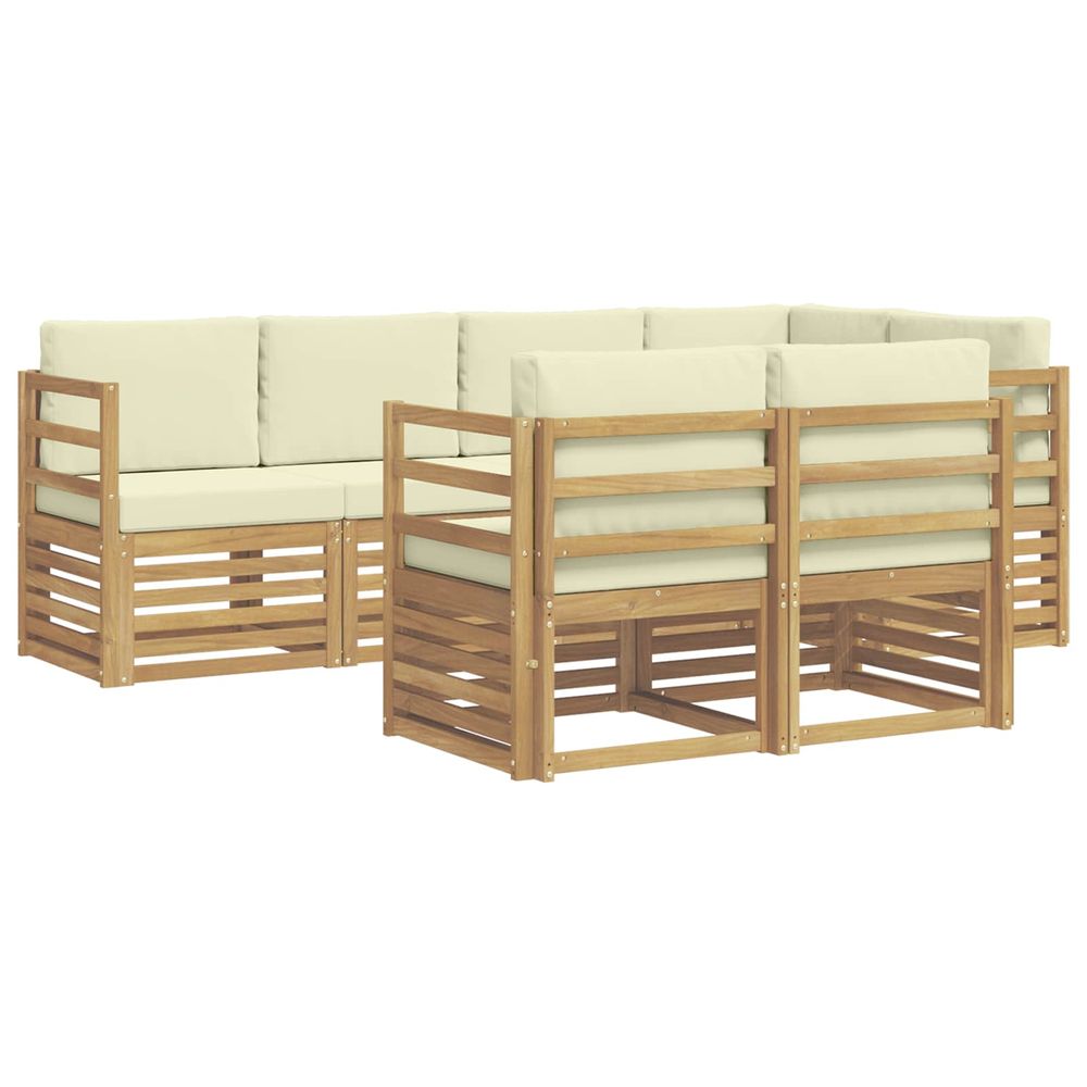 Ensemble de canapés d'extérieur 7 pc blanc et crème polyester