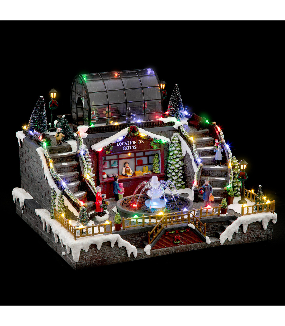 Anime Illuminez le village de Noël, Maison de village de Noël miniature à  led, Noël Vi