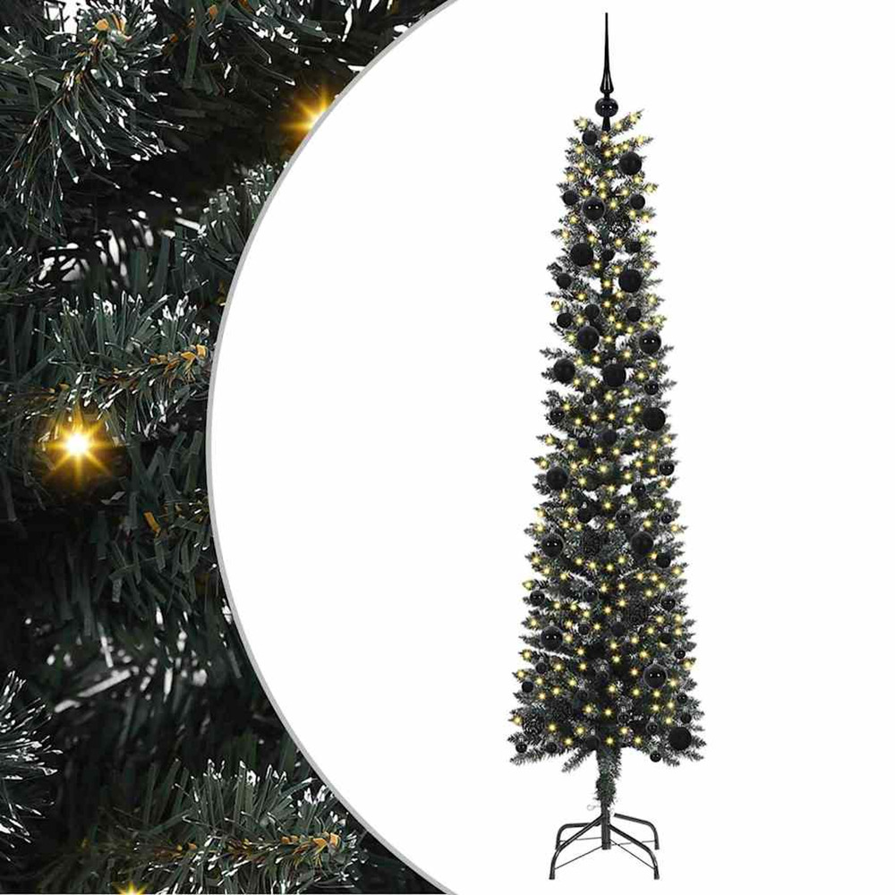 Sapin de noël artificiel vert 240 cm pvc, plastique et acier