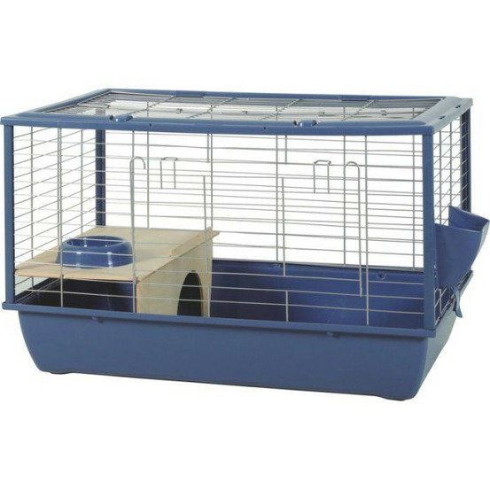 Cage grillagée cochon d'inde et rongeur néolife - 80 x 52,5 x 48 cm - bleu