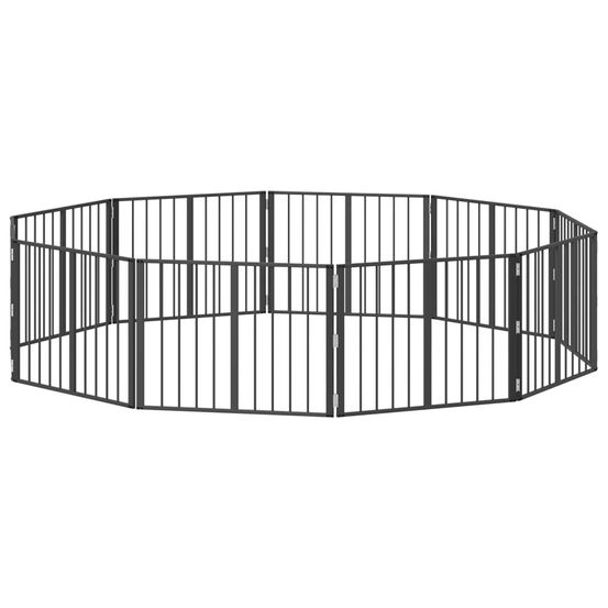 Porte pour chien 10 pc noir 80 x 60 cm acier galvanisé