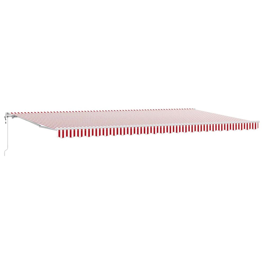 Auvent rétractable rouge et blanc 600 × 300 cm