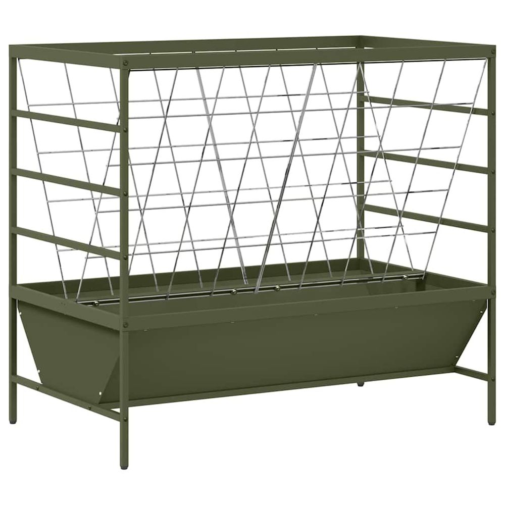 Nourrisseur pour animaux vert olive 100 x 60 x 90 cm 15 kg