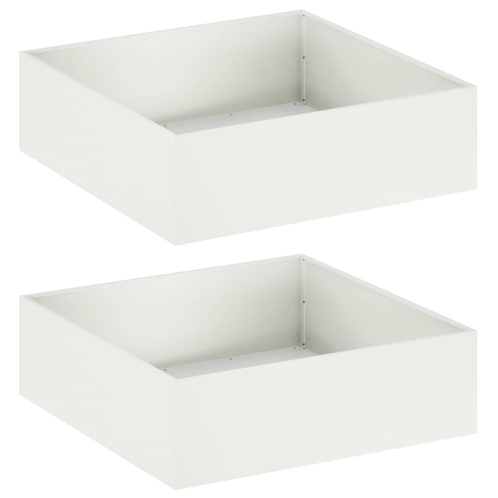 Cache-pot de jardin 2 pc blanc 80 x 80 x 30 cm