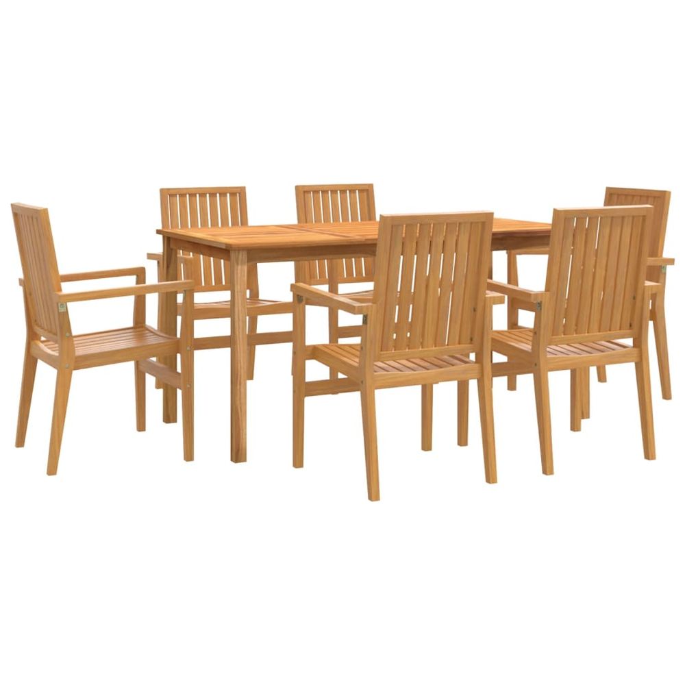 Ensemble à manger de jardin 7 pcs bois de teck solide
