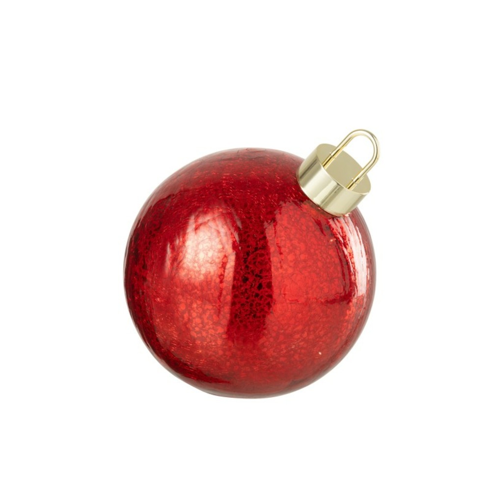 Boule de noël led en verre rouge d.20 cm