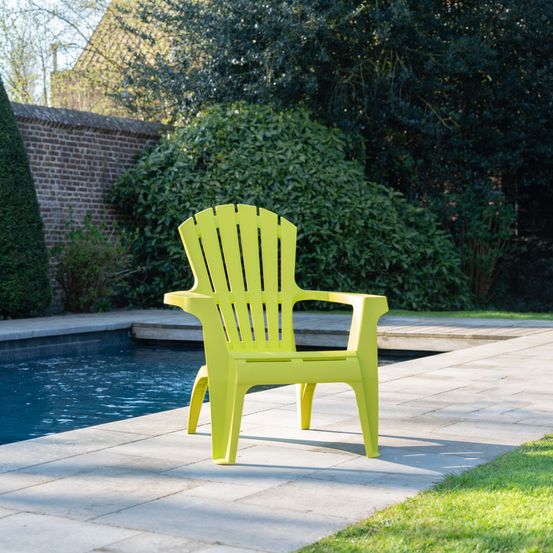 Fauteuil adirondack de jardin en résine empilable anis