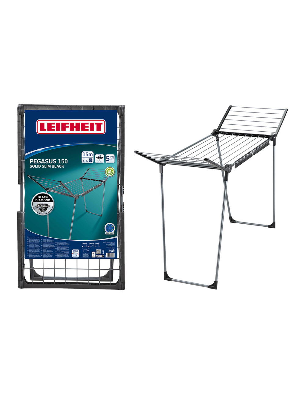 Séchoir pegasus 150 black edition 15m - leifheit