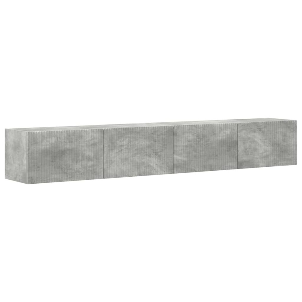 Meuble tv mural 2 pcs béton 60 x 31 x 29.5 cm bois d'ingénierie