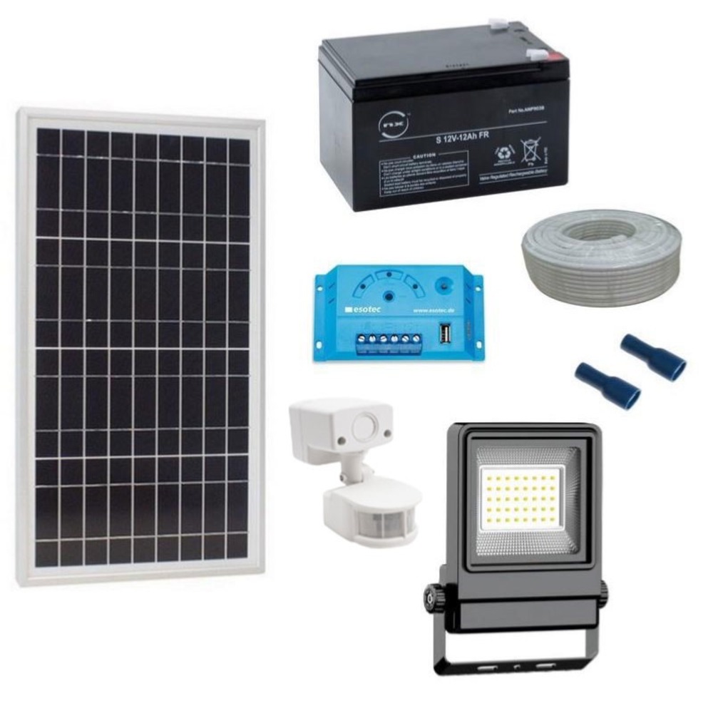 Kit eclairage solaire puissant avec détecteur de mouvement 20w-20w-2000lm