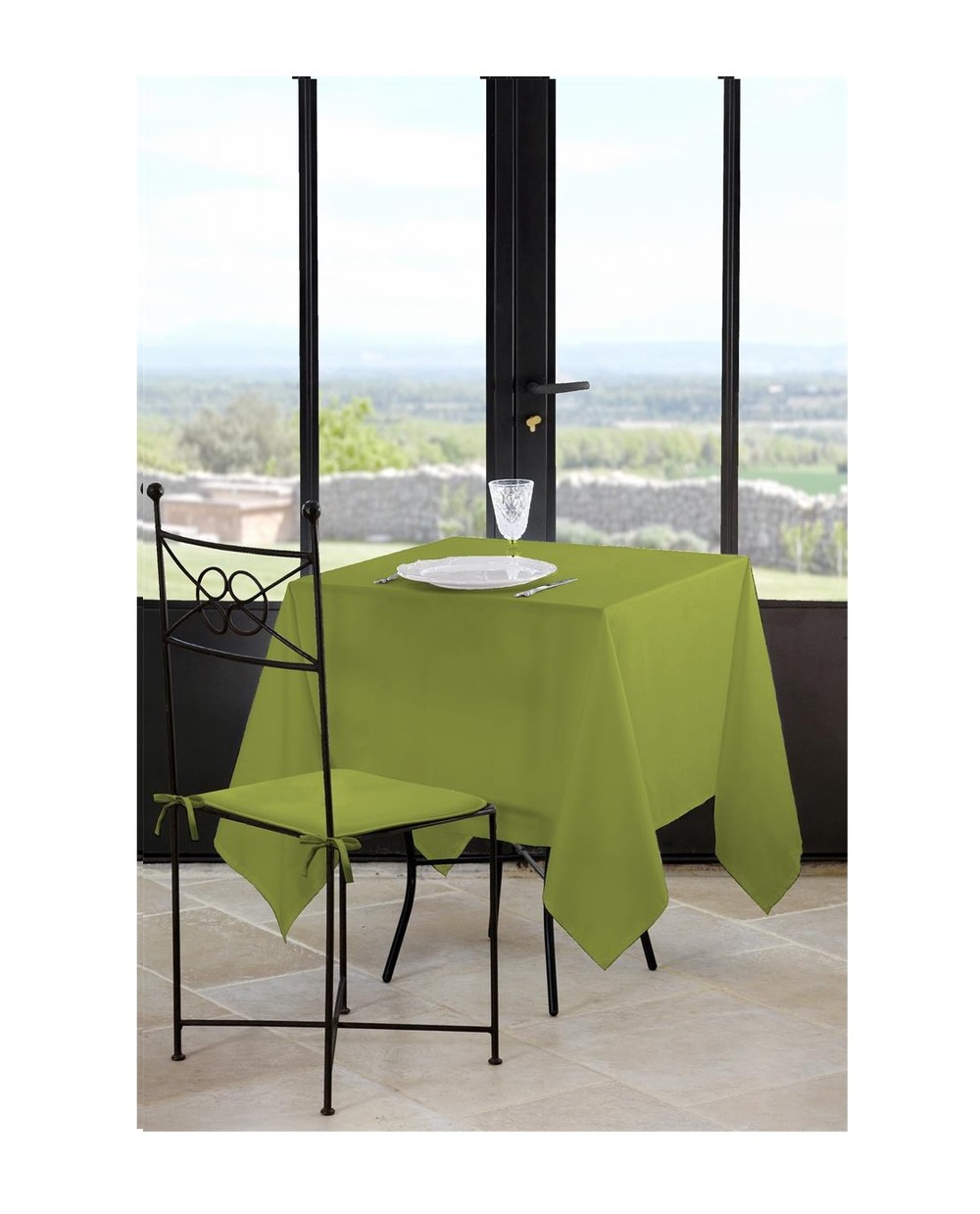 Nappe carree 180 x 180 cm nels vert granny