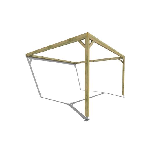 Pergola bois • 4m x 4m • adossée • cadre simple • livraison comprise
