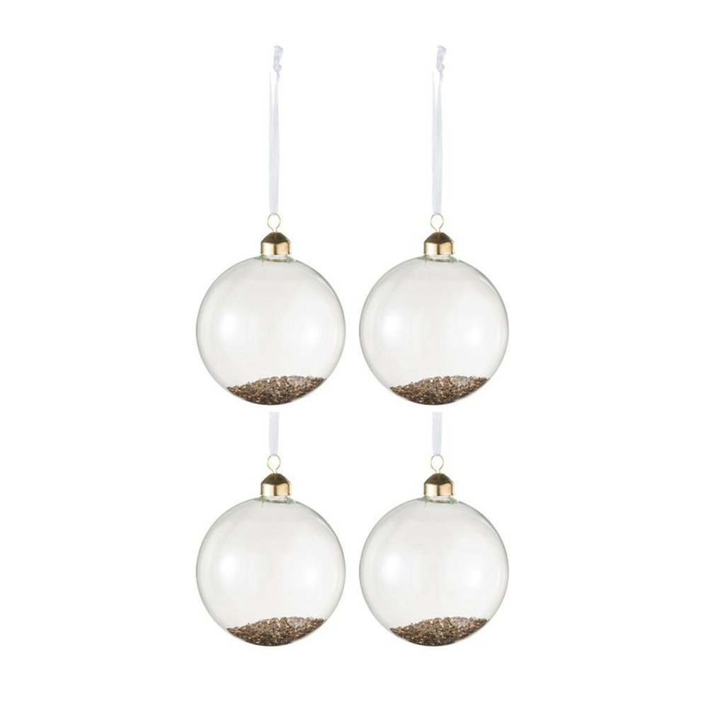 Lot de 4 boules de noël en verre 