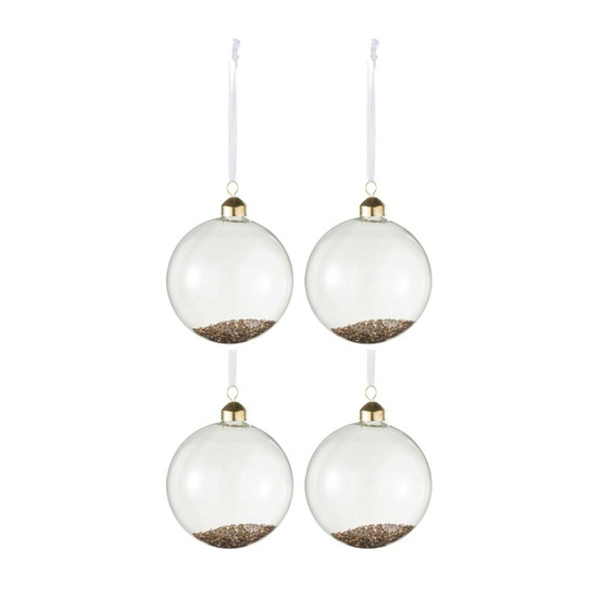 Lot de 4 boules de noël en verre