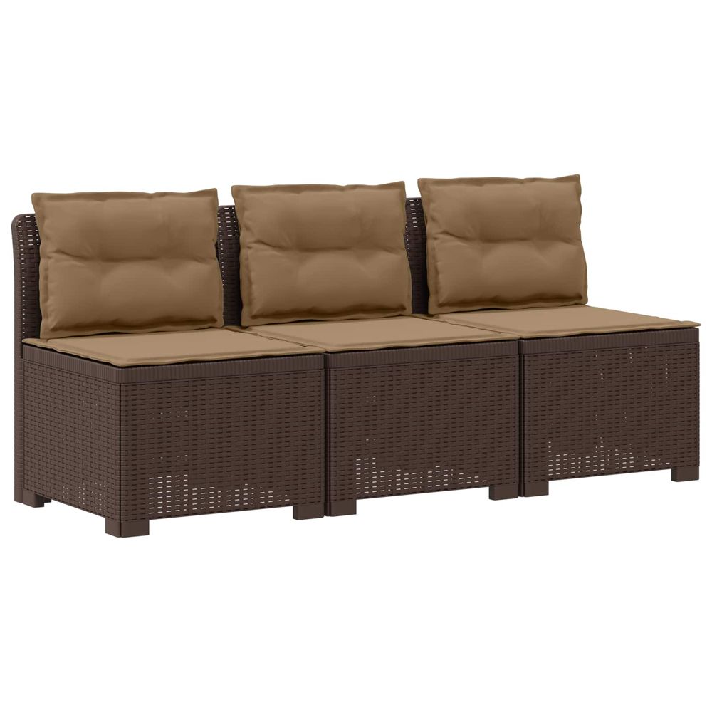 Canapé de jardin 3 places avec coussins look rattan 3 place pp