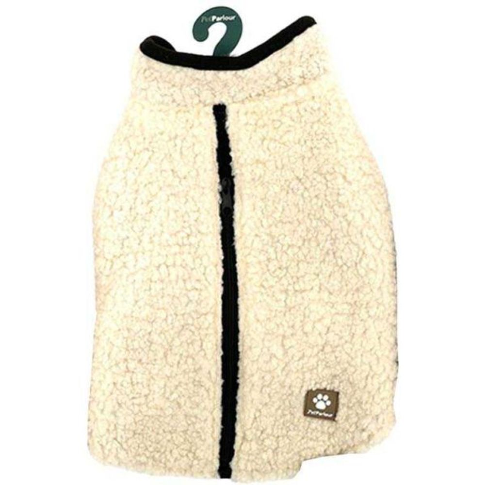Manteau teddy pour chien 35 cm crème