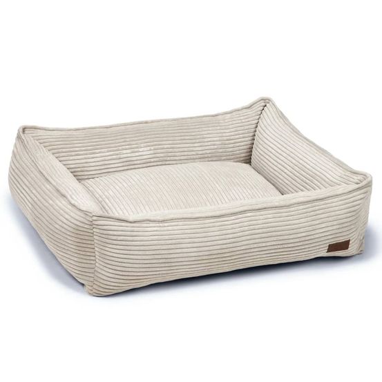 Lit nervuré pour chien 80x70x22 cm gris clair