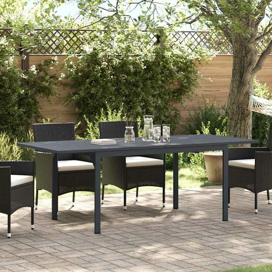 Table à dîner d'extérieur 2 pcs anthracite 210 x 90 x 73 cm