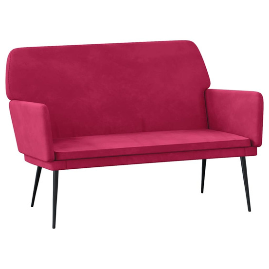 Banc rouge bordeaux 108x79x79 cm velours